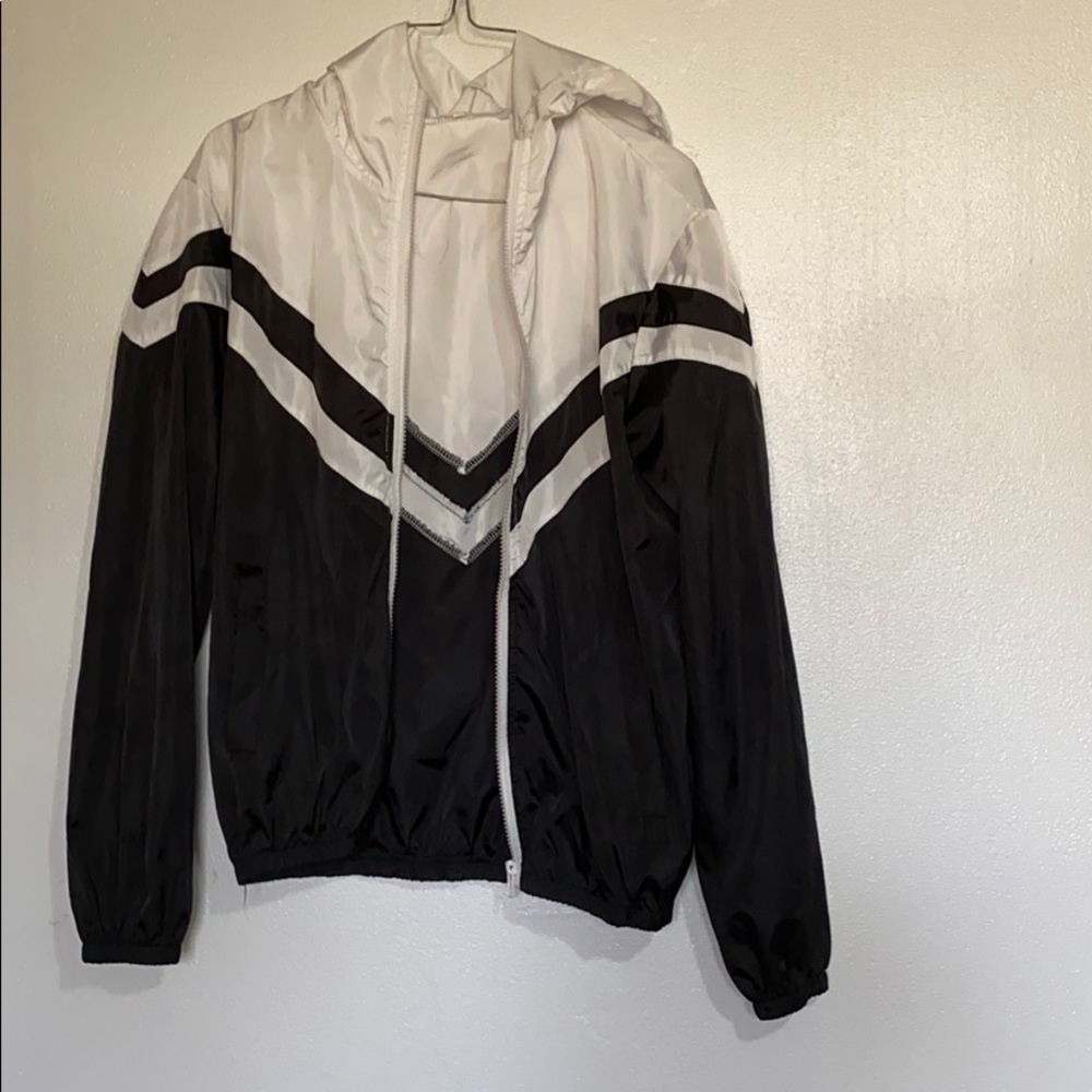 Black and white windbreaker